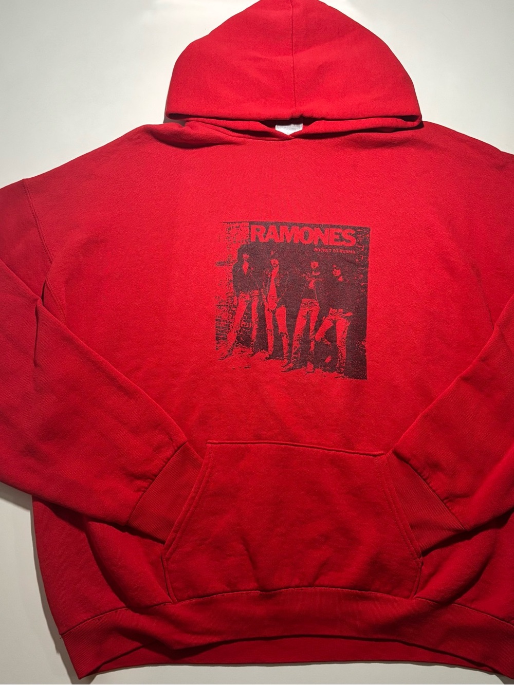 Vintage Ramones fruit of the loom vibrant red rock band hoodie
